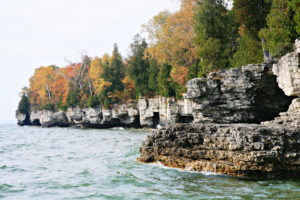 Exposed dolomite along Lake Michigan Shoreline in Door Co.